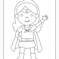 girl wearing superhero costume coloring pages