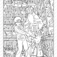 Harry Potter Gets His Wand Coloring Page 3 harry potter gets his wand coloring page