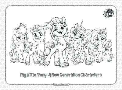 MLP G5 Characters Pdf Coloring Pages