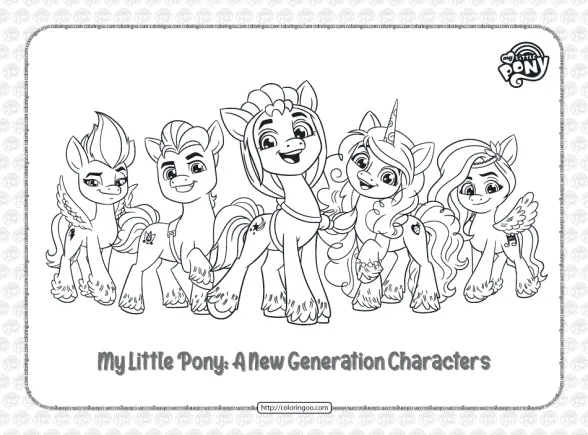 MLP G5 Characters Pdf Coloring Pages 1 mlp g5 characters pdf coloring pages