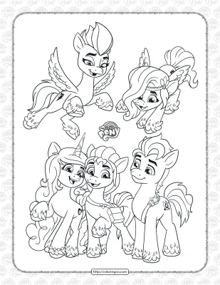 MLP New Generation Characters Coloring Page
