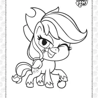 mlp pony life applejack coloring page for kids
