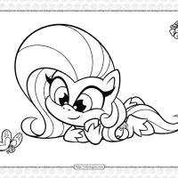 mlp pony life fluttershy coloring page for kids