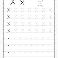 printable dotted letter x tracing pdf worksheet
