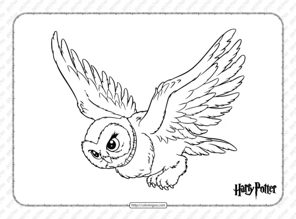 Printable Harry Potter Hedwig Coloring Page 1 printable harry potter hedwig coloring page