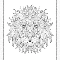 printable lion head coloring book for adults