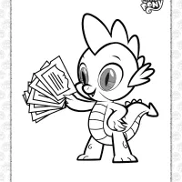 printable mlp spike the dragon pdf coloring book