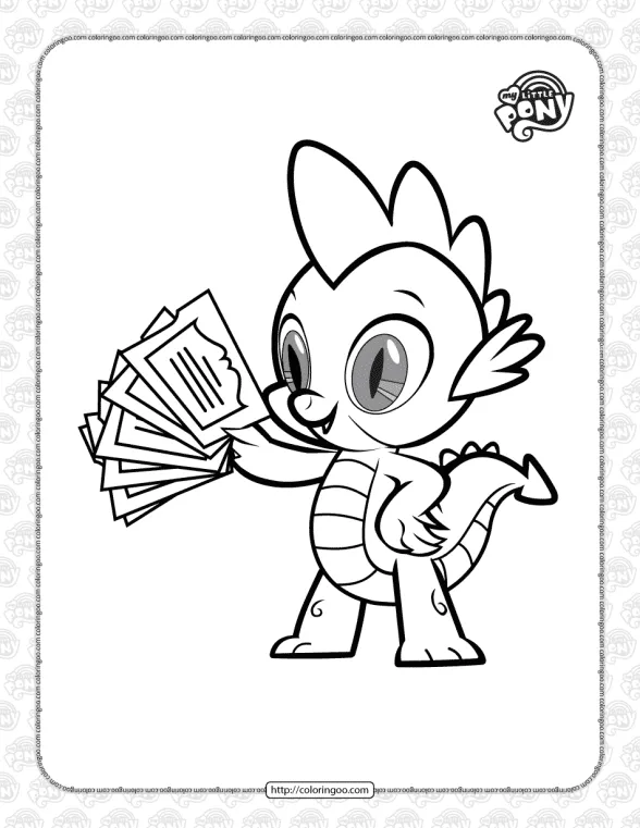 Printable MLP Spike The Dragon Pdf Coloring Book 1 printable mlp spike the dragon pdf coloring book