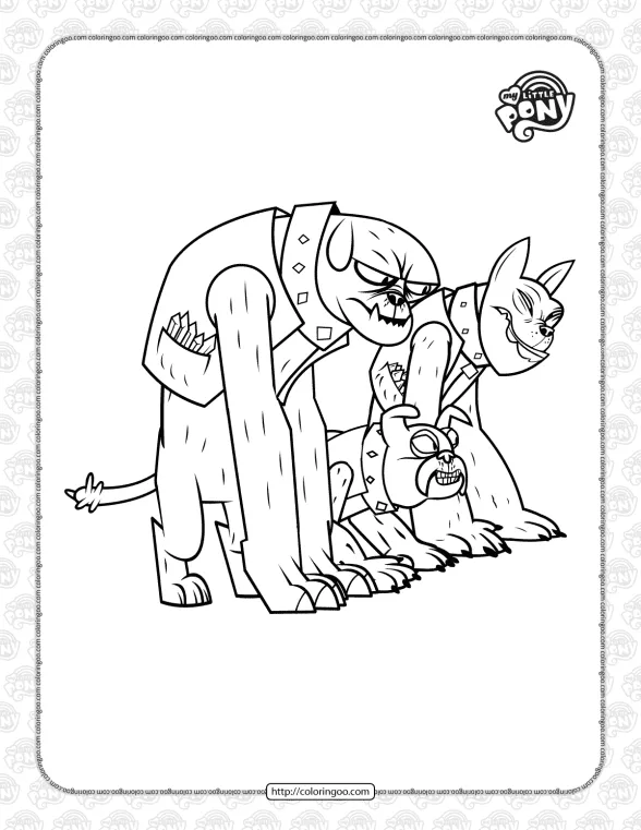 Printable MLP The Diamond Dogs Coloring Page 1 printable mlp the diamond dogs coloring page