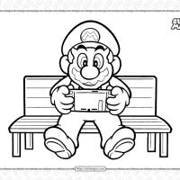 Printable Super Mario Playing Game Coloring Page 17 printable super mario playing game coloring page