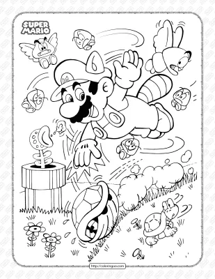 Super Mario Bros Pdf Coloring Book for Kids