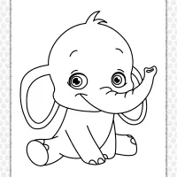 baby elephant coloring page for kids