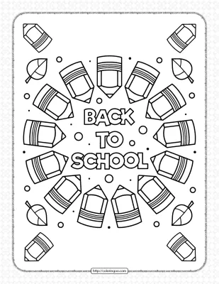 Back to School Pencils Coloring Page