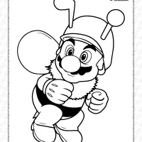Bee Mario Pdf Coloring Page 5 bee mario pdf coloring page