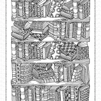 Bookshelf Coloring Page for Adults 3 bookshelf coloring page for adults