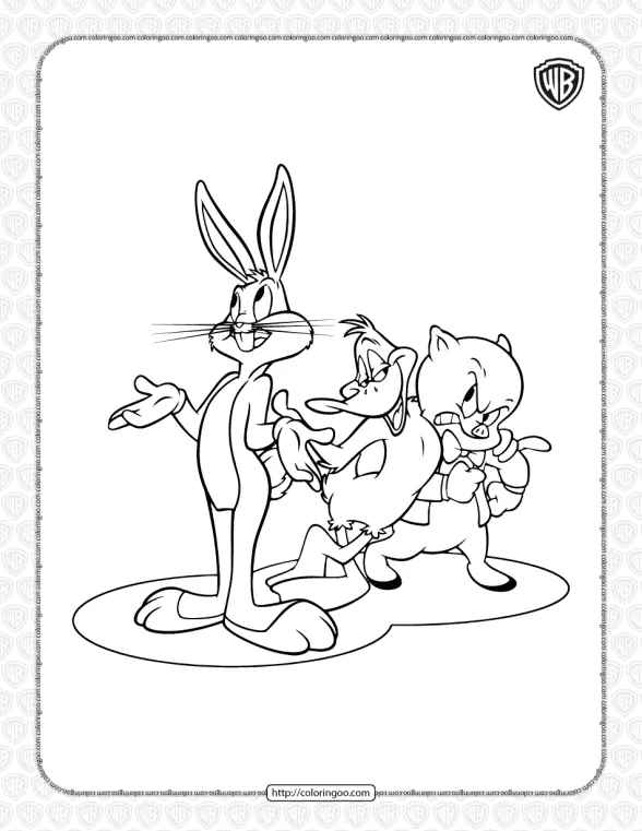 Bugs Bunny and Friends Coloring Page 1 bugs bunny and friends coloring page
