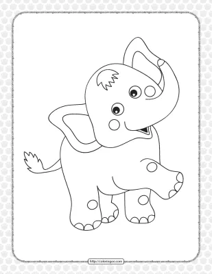Circus Elephant Pdf Coloring Page
