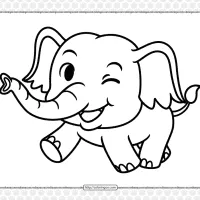 cute baby elephant coloring page for kids