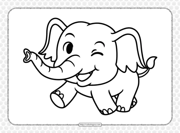 Cute Baby Elephant Coloring Page for Kids 1 cute baby elephant coloring page for kids