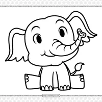 cute elephant coloring page for kids