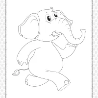 Elephant Walking Coloring Page