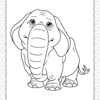 elderly elephant coloring page for kids