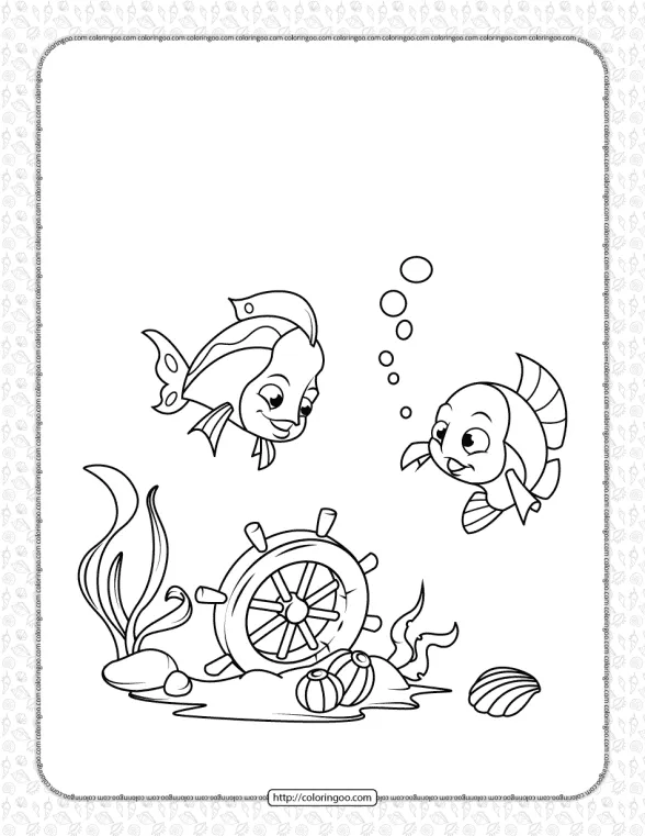 Fish Near the Sunken Coloring Page 1 fish near the sunken coloring page