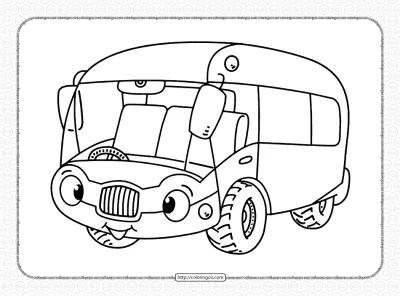 Free Printable Bus Pdf Coloring Page