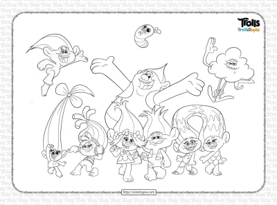 Free Printable Trollstopia Pdf Coloring Book