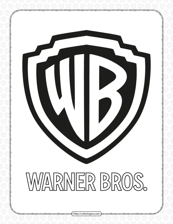 Warner Bros Pdf White and Black Logo Outline 1 free warner bros pdf white and black logo outline