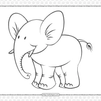 printable cartoon elephant coloring pages