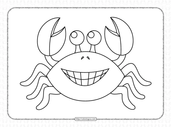 printable cute crab coloring pages for kids