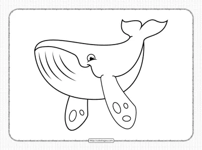 Printable Cute Whale Pdf Coloring Pages