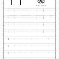 printable dotted letter i tracing pdf worksheet