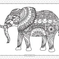 printable elephant mandala pdf coloring page