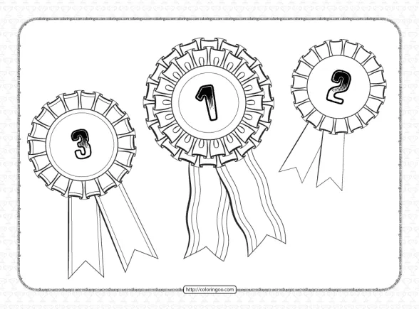Printable First Second Third Place Rosettes Ribbons 1 printable first second third rosette pdf worksheet