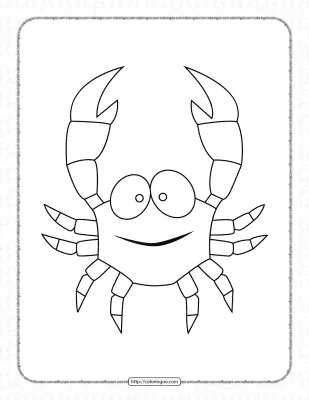 Printable Funny Crab Pdf Coloring Pages