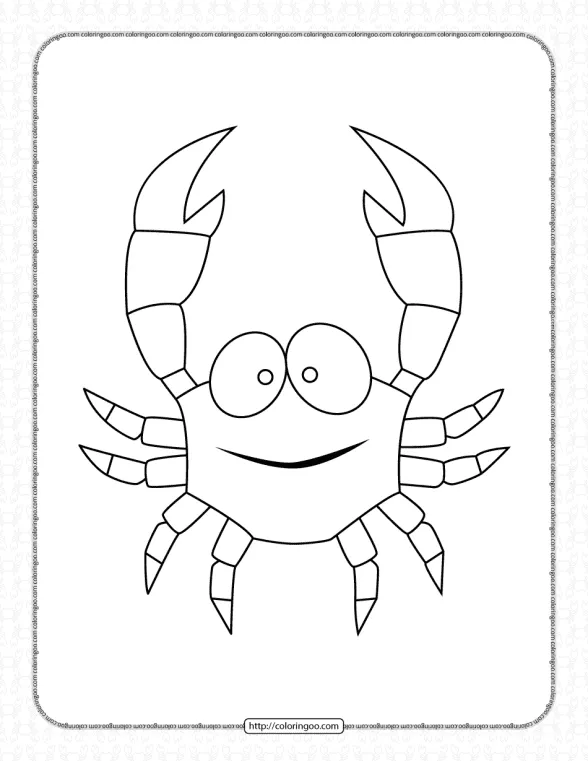 printable funny crab pdf coloring pages