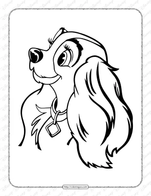 Printable Lady and the Tramp Pdf Coloring Pages