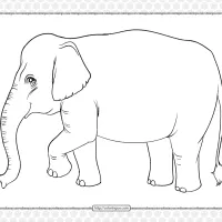 printable old elephant coloring page for kids