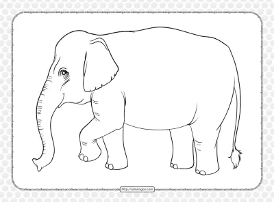 Printable Old Elephant Coloring Page for Kids
