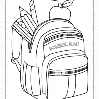 printable school bag pdf coloring page