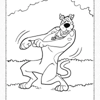printable scooby doo dancing coloring page