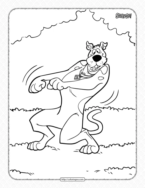 printable scooby doo dancing coloring page