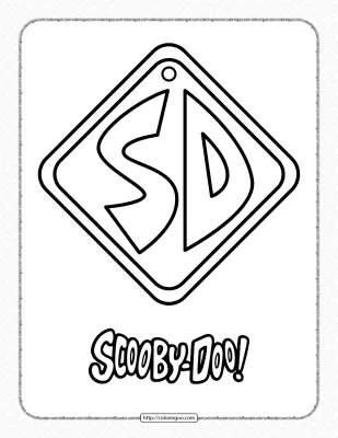 Printable Scooby-Doo Dog Tag Coloring Page