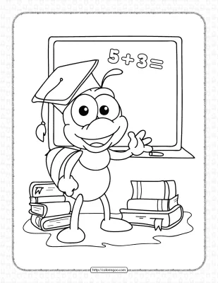 Printable Smart Bee Coloring Page
