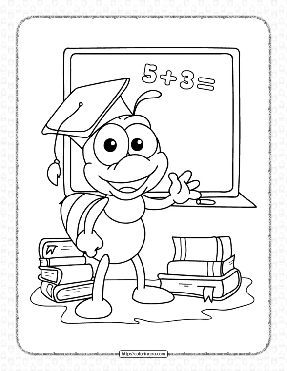 printable smart bee coloring page