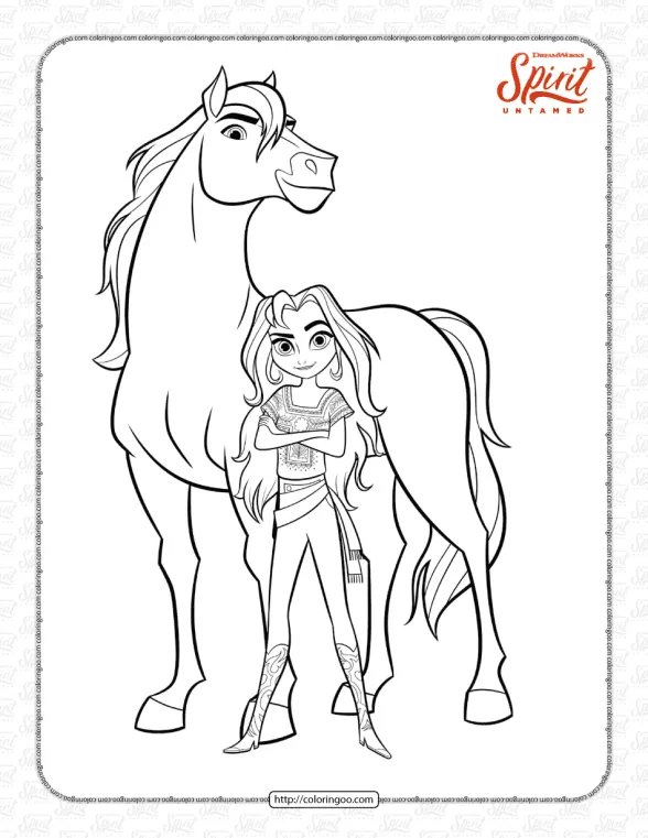 Printable Spirit Untamed Lucky Coloring Page 1 printable spirit untamed lucky coloring page