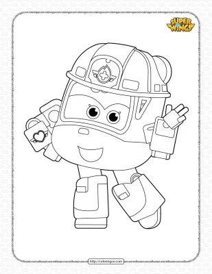 Printable Super Wings Dizzy Coloring Page