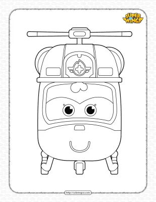 Printable Super Wings Dizzy Pdf Coloring Sheet